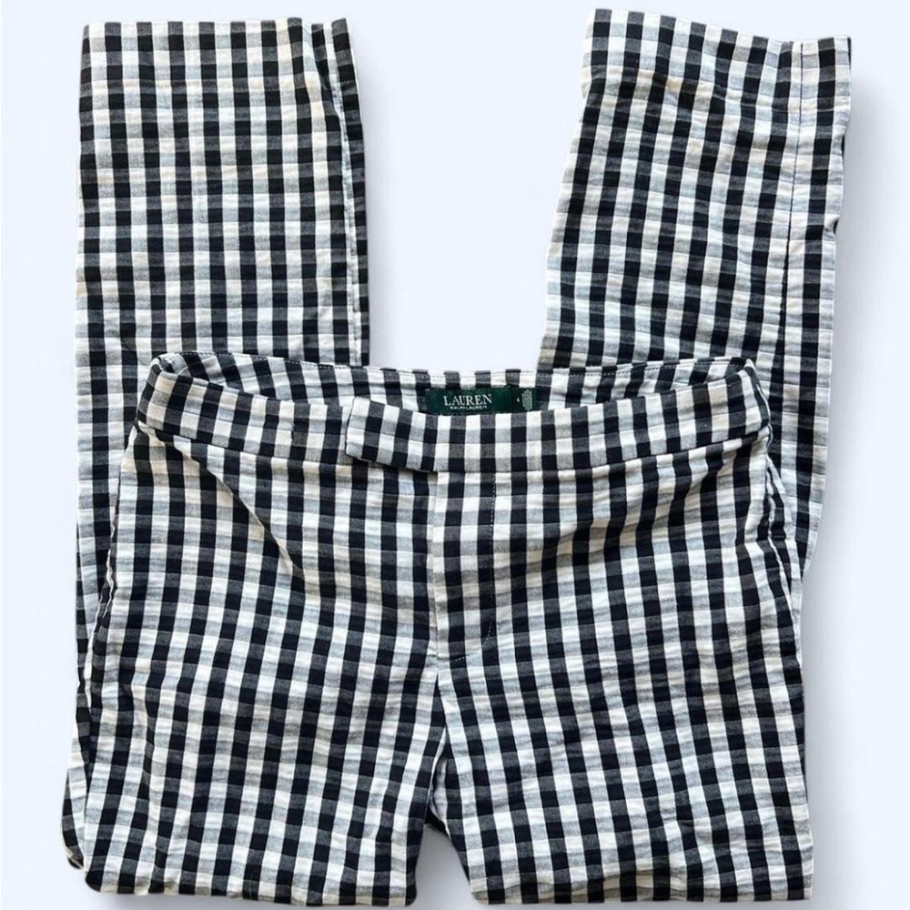 Ralph Lauren slim fit low rise checkered plaid trousers